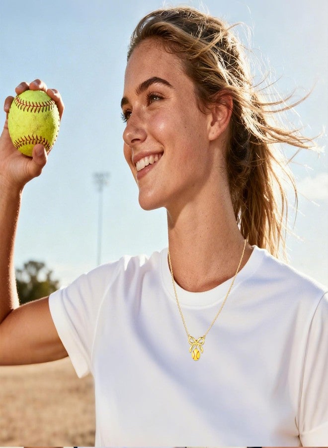 Kenailw Softball Necklace Gifts Stuff Accessories Sports Lovers Jewelry 8 12 12-14 Team Women Mom Coach Player Things Items Christmas Birthday Gift - Image 2